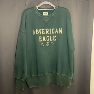 Women’s distressed American eagle crewneck sweater peace NEVER WORN TAG REMOVED